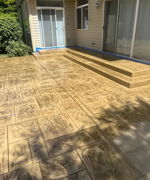 Decorative Stamped Concrete Patio And Walkway in Renton 